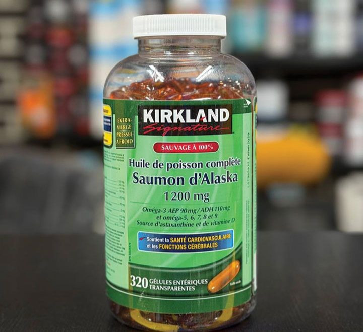 کپسول روغن ماهی کامل سالمون آلاسکایی کرکلند ۳۲۰ عددی