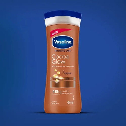لوسیون بدن وازلین مدل cocoa glow حجم ۴۰۰ میل