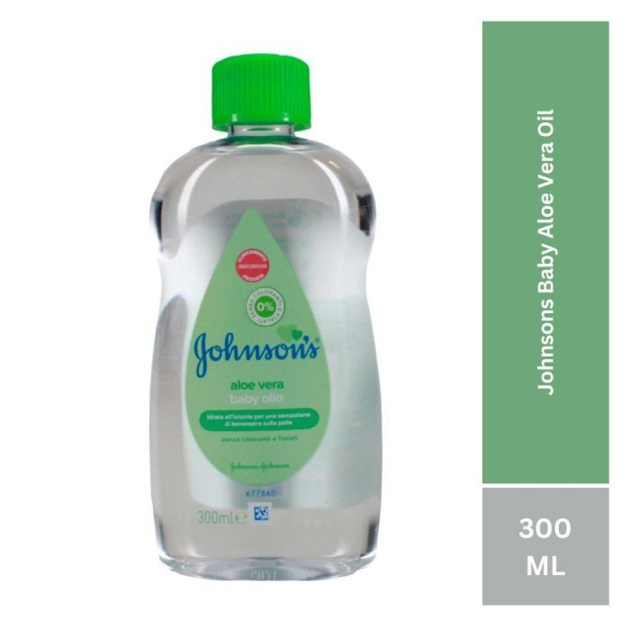 روغن بدن کودک جانسون مدل aloe vera baby oilo حاوی آلوئه ورا